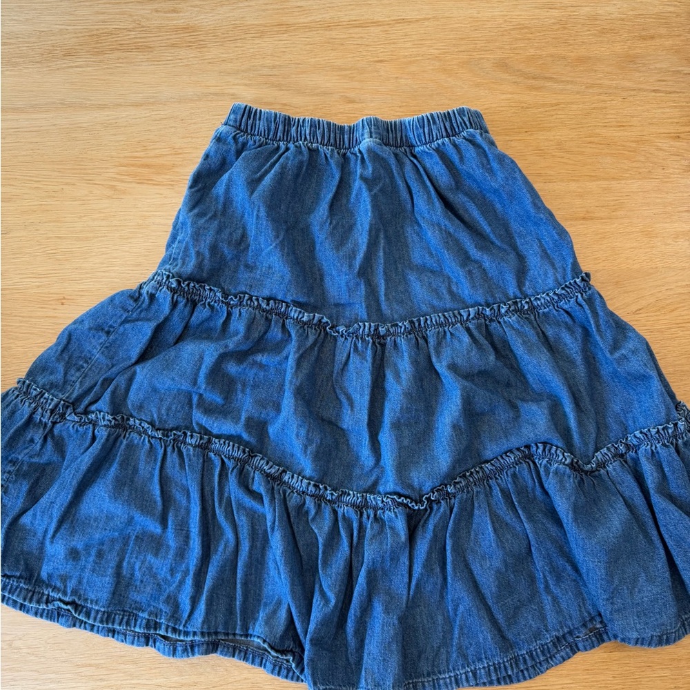GAP Blue Denim Tiered Midi Skirt - Picture 2 of 3